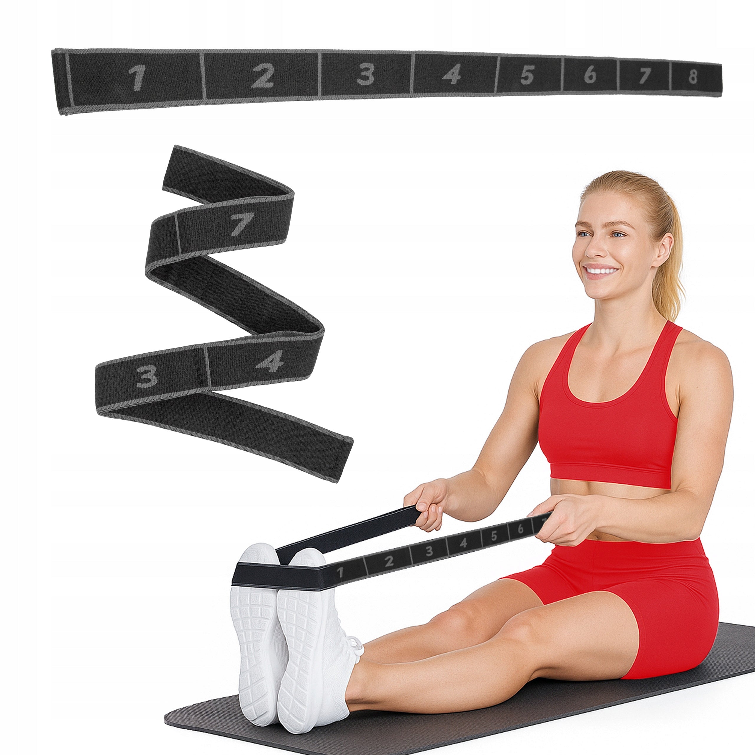 STRETCHING TAPE STRETCHING YOGA STRAP PILATES FITNESS GYMTEK