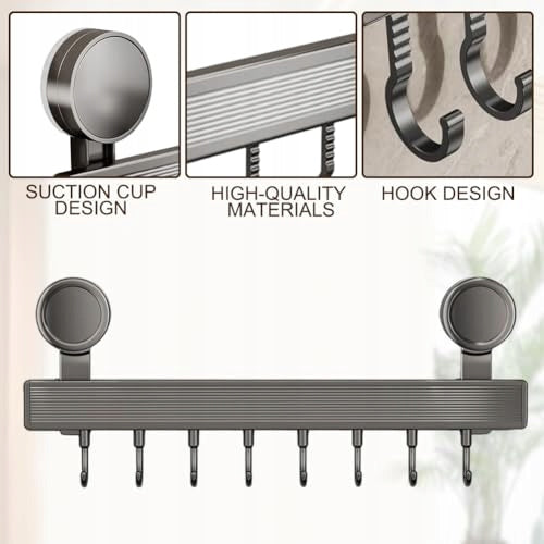 STRIP WITH HOOKS FOR KITCHEN SELF-ADHESIVE 40 CM ALUMINUM 8 PCS METAL Manufacturer code Bez marki