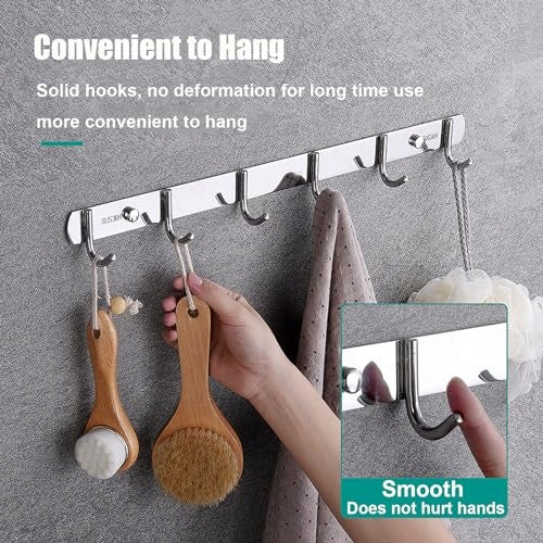 STRIP WITH HOOKS WALL STAINLESS STEEL FOR BATHROOM KITCHEN 2 PCS. Manufacturer code Bez marki