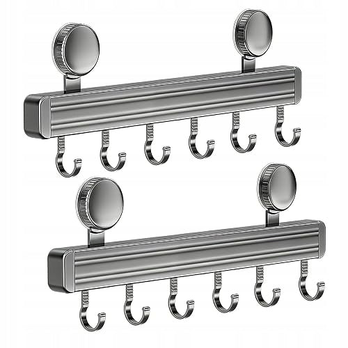 STRIP WITH KITCHEN HOOKS SUCTION CUP ALUMINUM WITHOUT DRILLING SET OF 2
