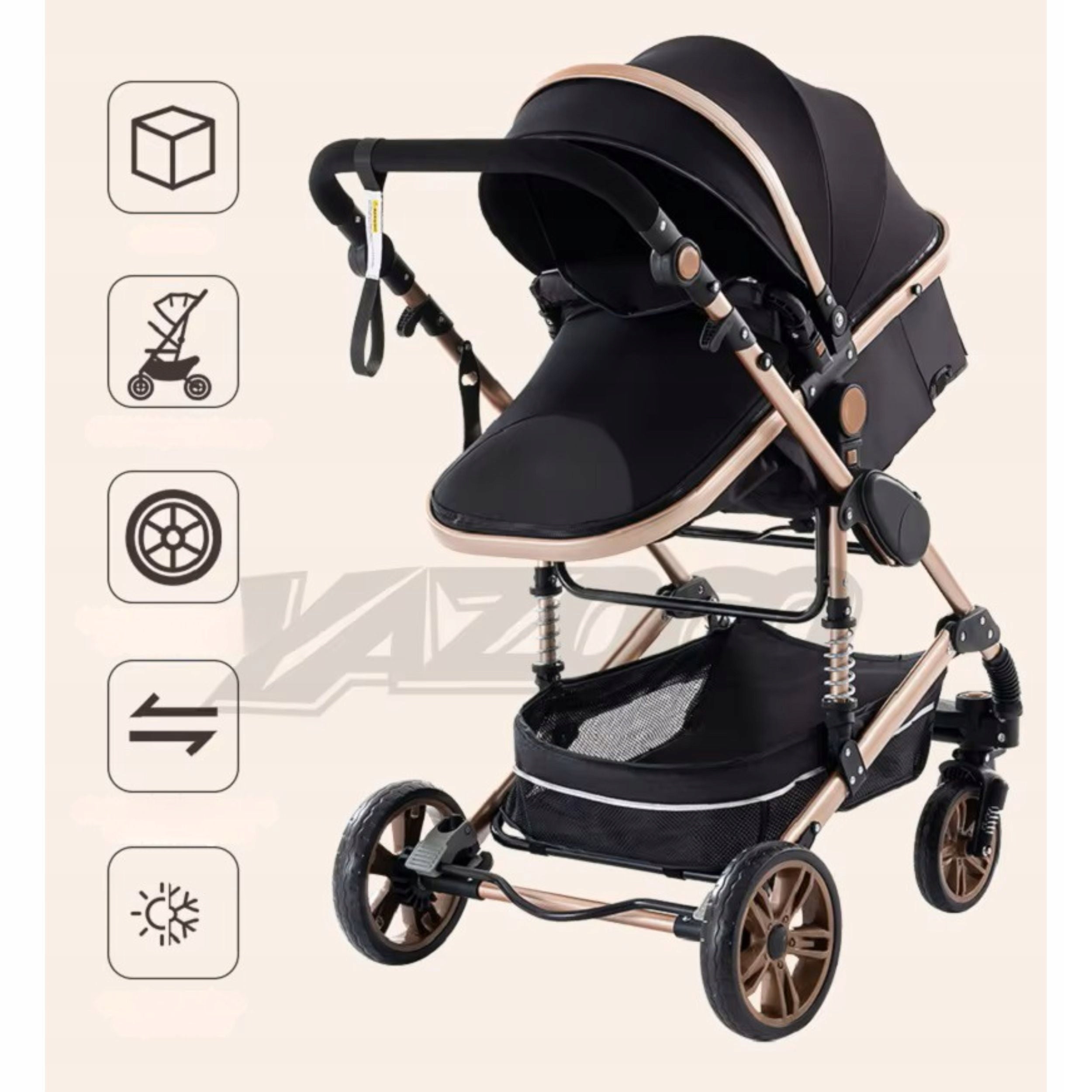 STROLLER 3IN1 GONDOLA ROCKING STROLLER SEAT FOLDING Manufacturer code Wózek dziecięcy spacerowy składany 3w1 ciepły
