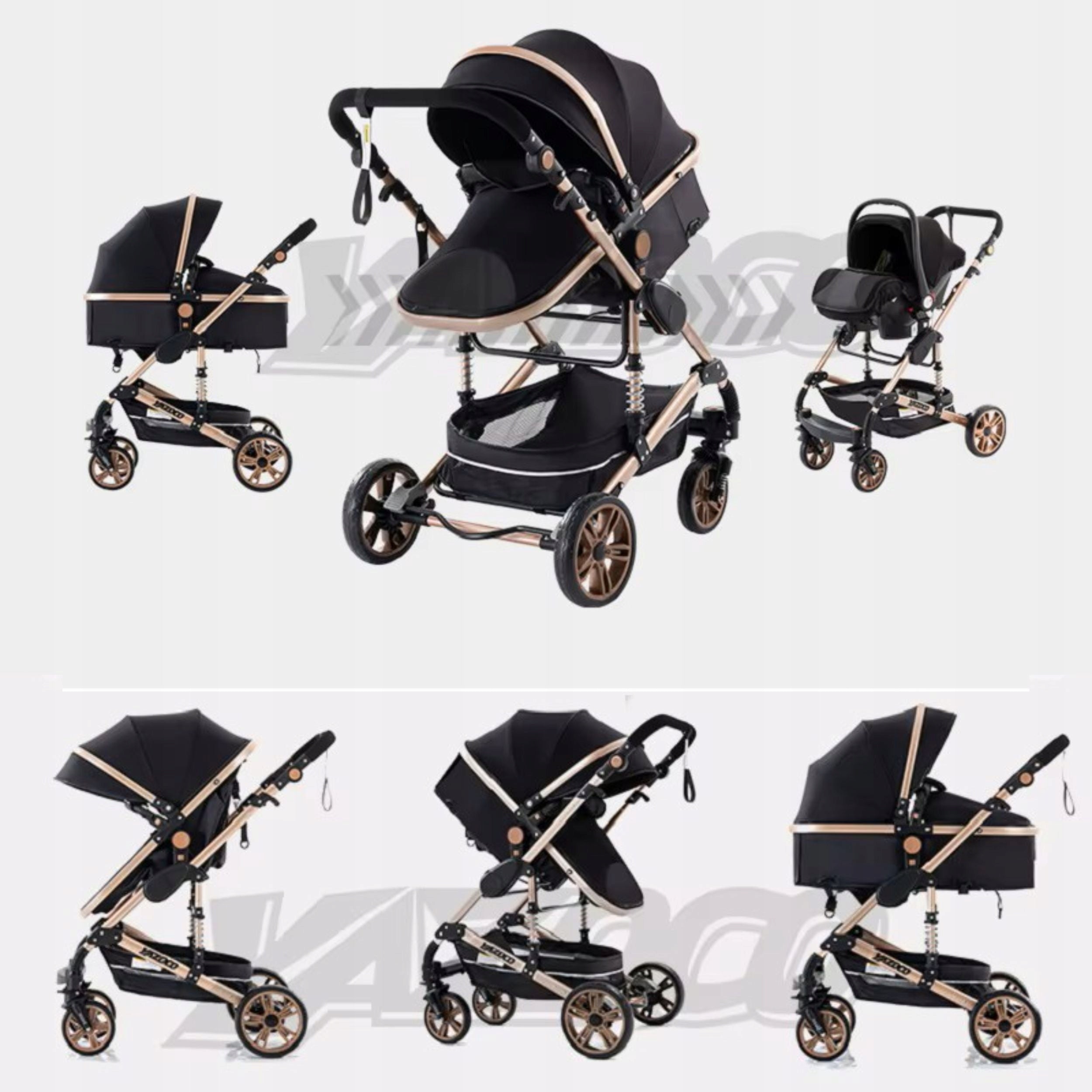 STROLLER 3IN1 GONDOLA ROCKING STROLLER SEAT FOLDING Packaging status original