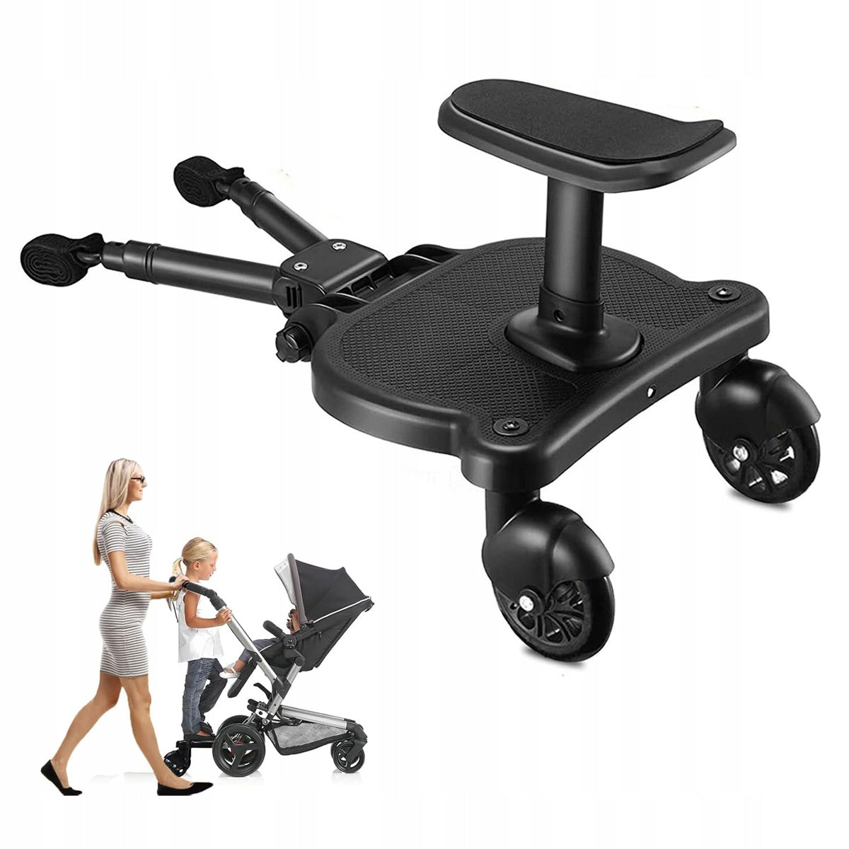 STROLLER ACCESSORY 55KG WITH SEAT BLACK platform with seat