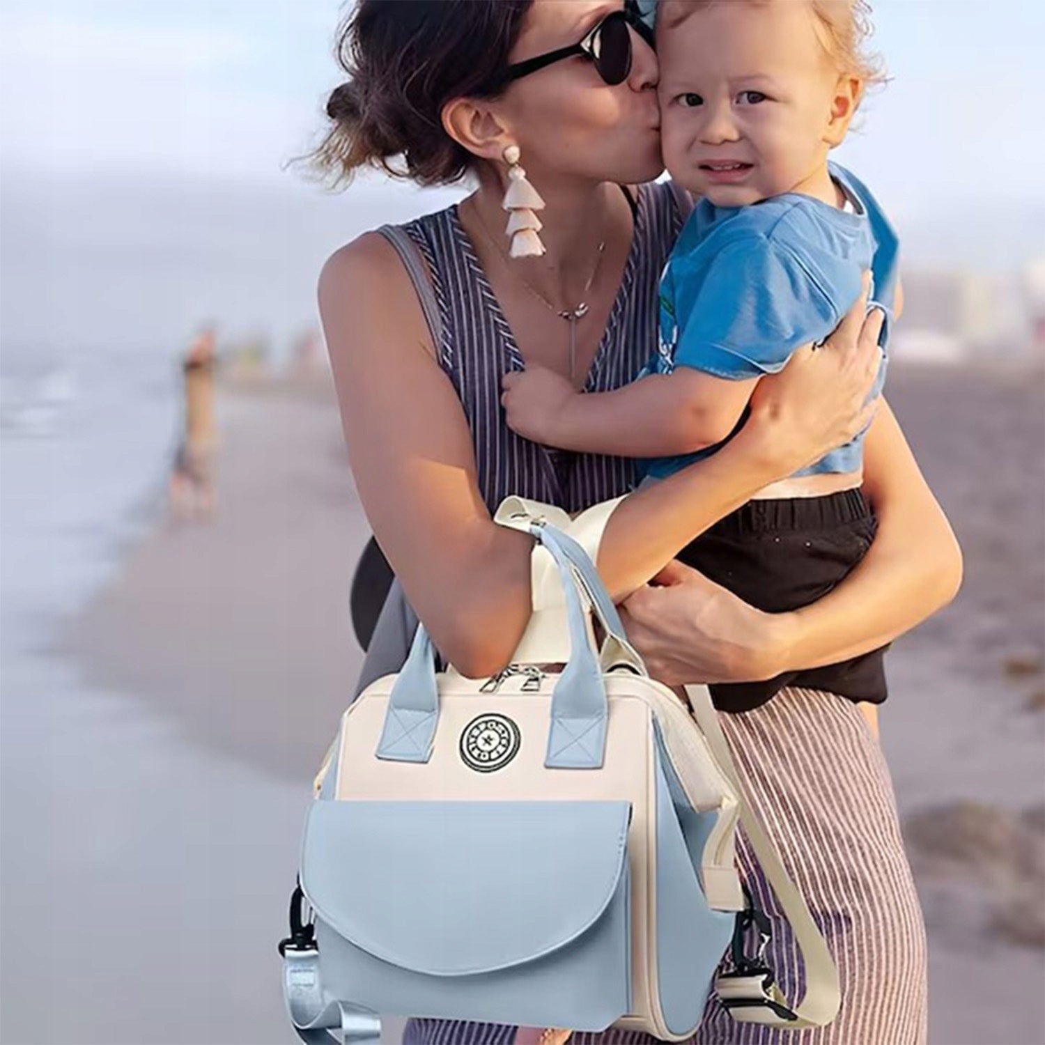 STROLLER BAG MOMMY WALKING BAG ROOMY ORGANIZER FOR BABY BLUE Product weight with unit packaging 0.35 kg