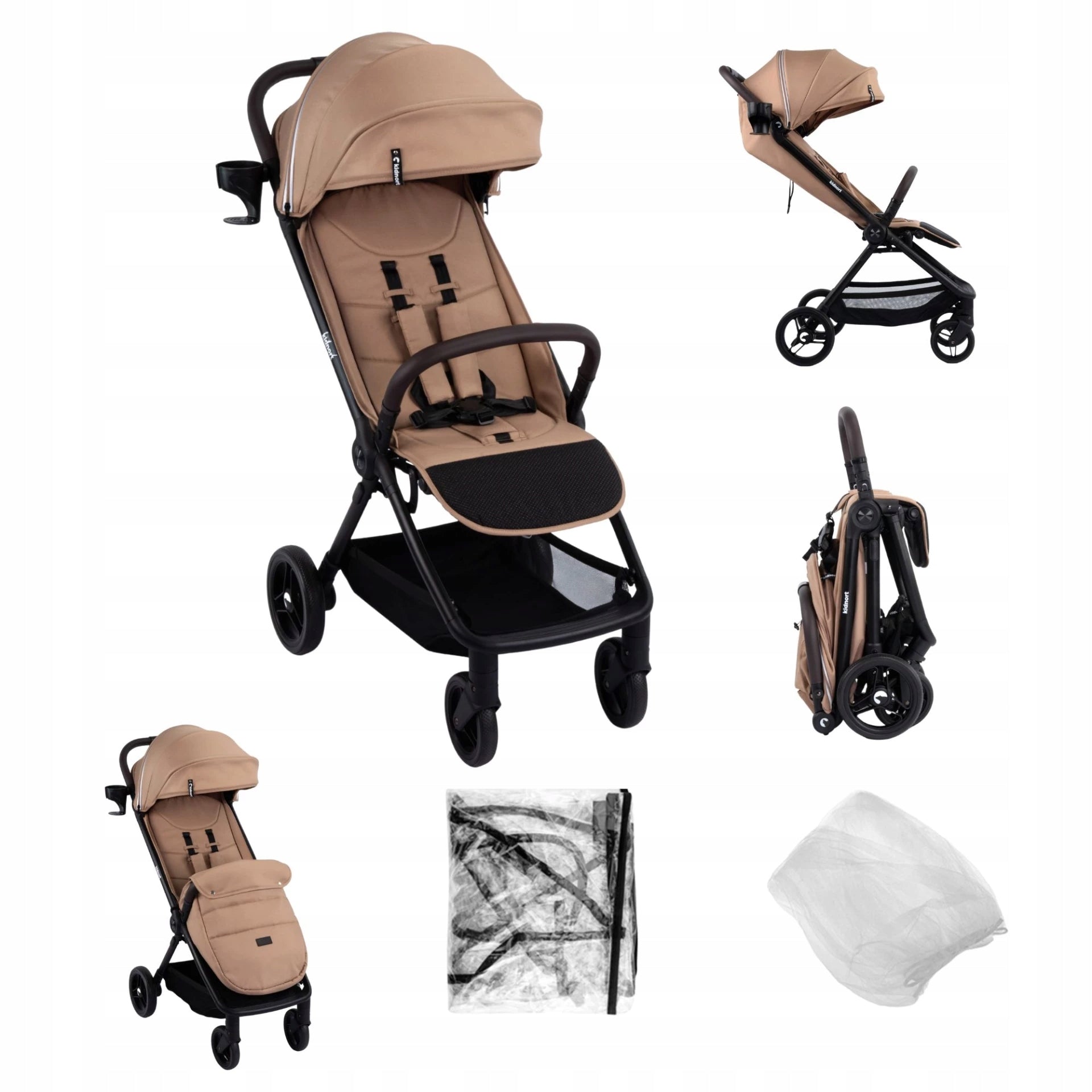 STROLLER BEIGE Kidnort Up to 22KG STROLLER Snøugle + ACCESSORIES