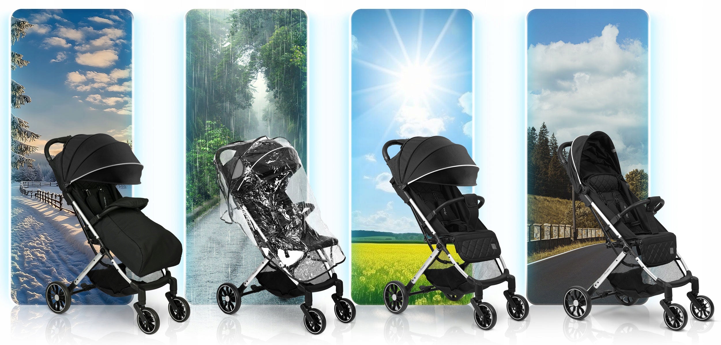 STROLLER FOLDING LIGHTWEIGHT LARGE WHEEL STROLLER + COVER ACCESSORIES Manufacturer code 716000