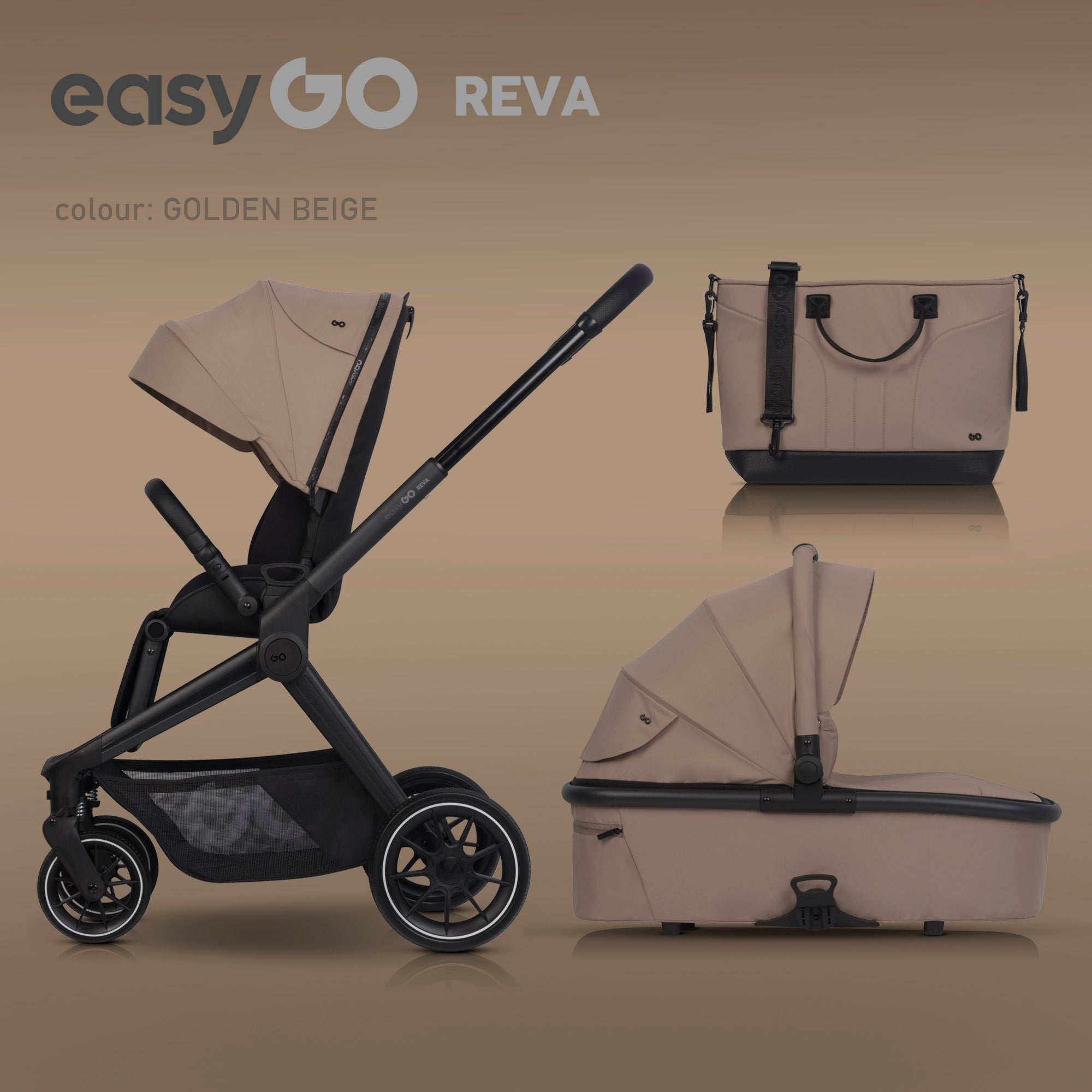 STROLLER + GONDOLA BAG RETRACTABLE SEAT 3in1 LARGE WHEELS 0-22KG EAN (GTIN) 5908214730339