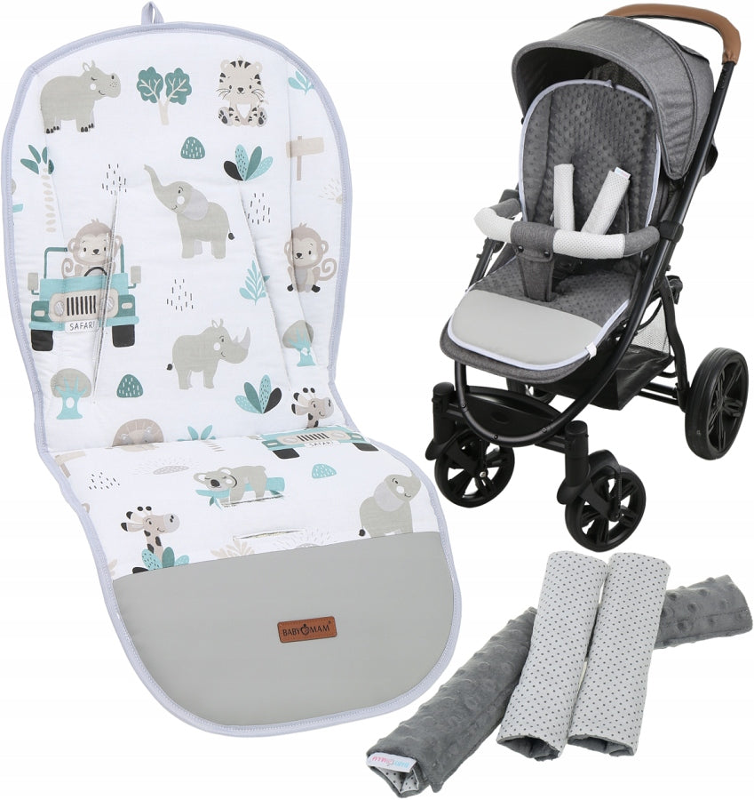 STROLLER INSERT + BELT PROTECTOR HEADBAND UNIVERSAL SET BABYMAM