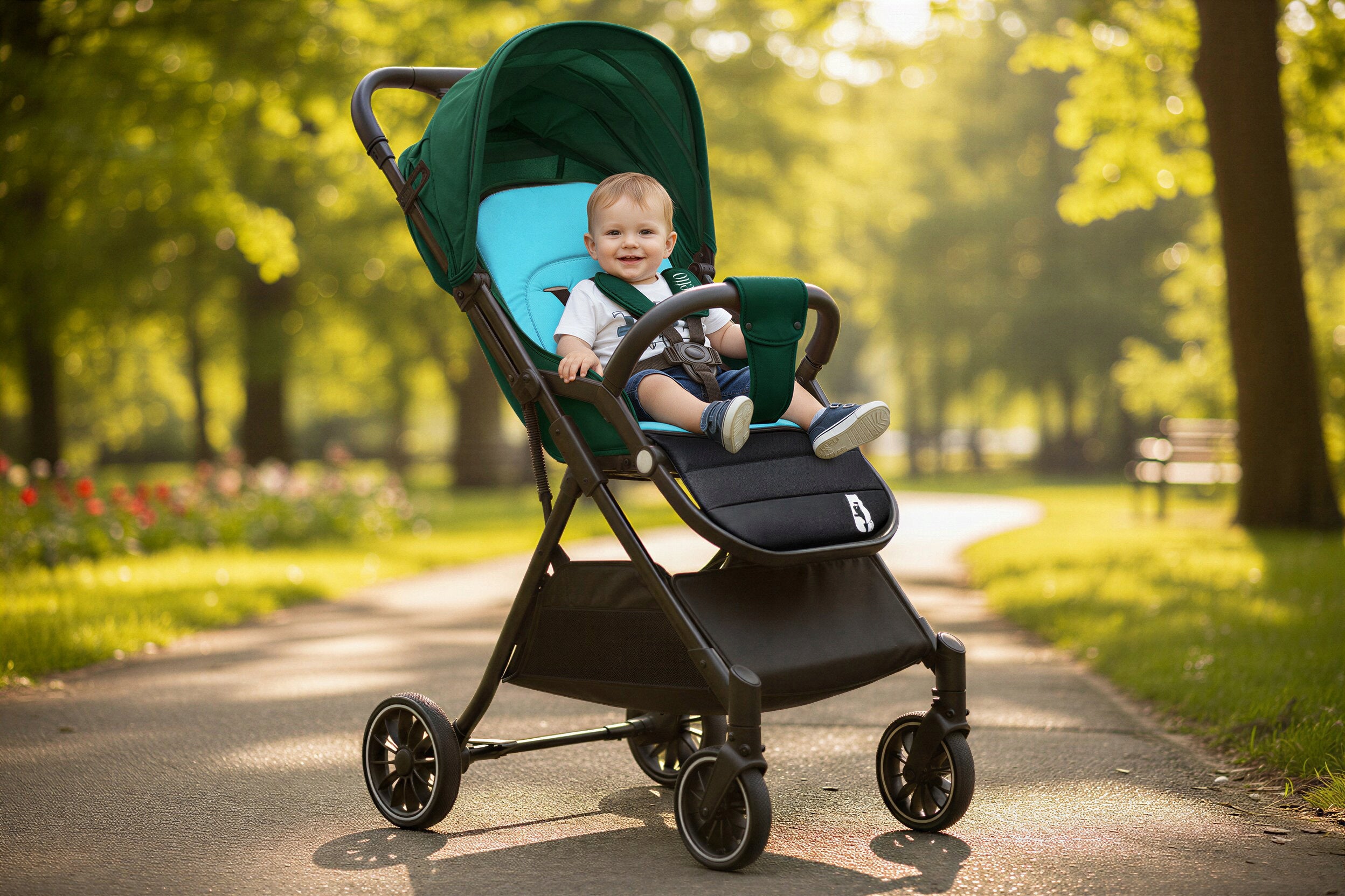 STROLLER MATTRESS COMFORT DOUBLE-SIDED PREMIUM INSERT BLUE Brand Little Rider