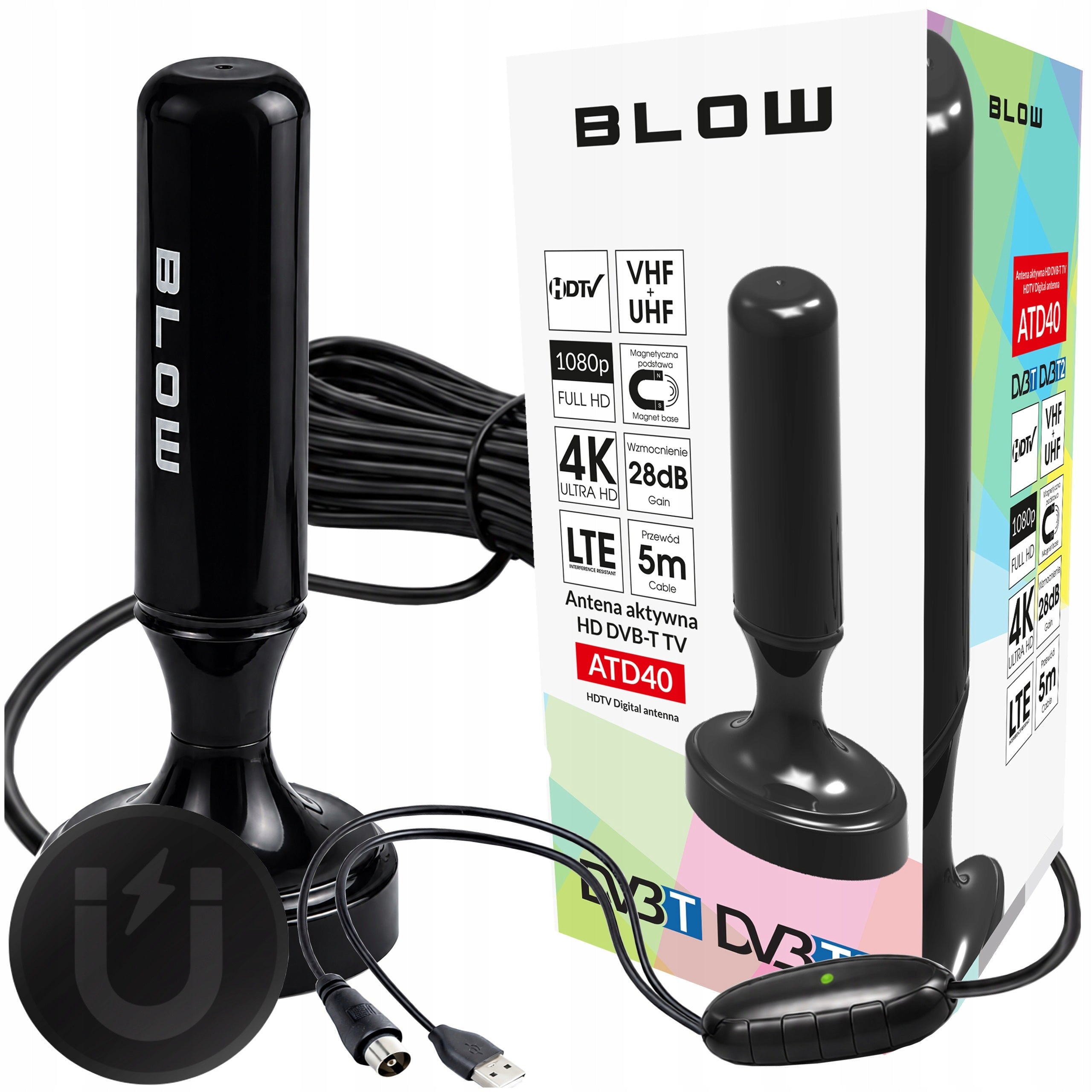 STRONG ACTIVE ROOM ANTENNA DVBT2 TV FHD 4K MUX-8 LTE MAGNET AMPLIFIER