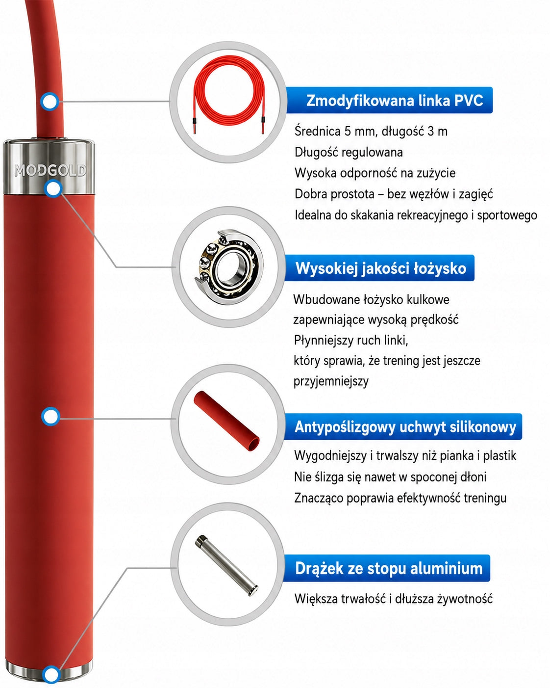 STRONG ADJUSTABLE SPORTS SKIPPING ROPE BEGINNER PVC 3M WITH BEARINGS Packaging status original