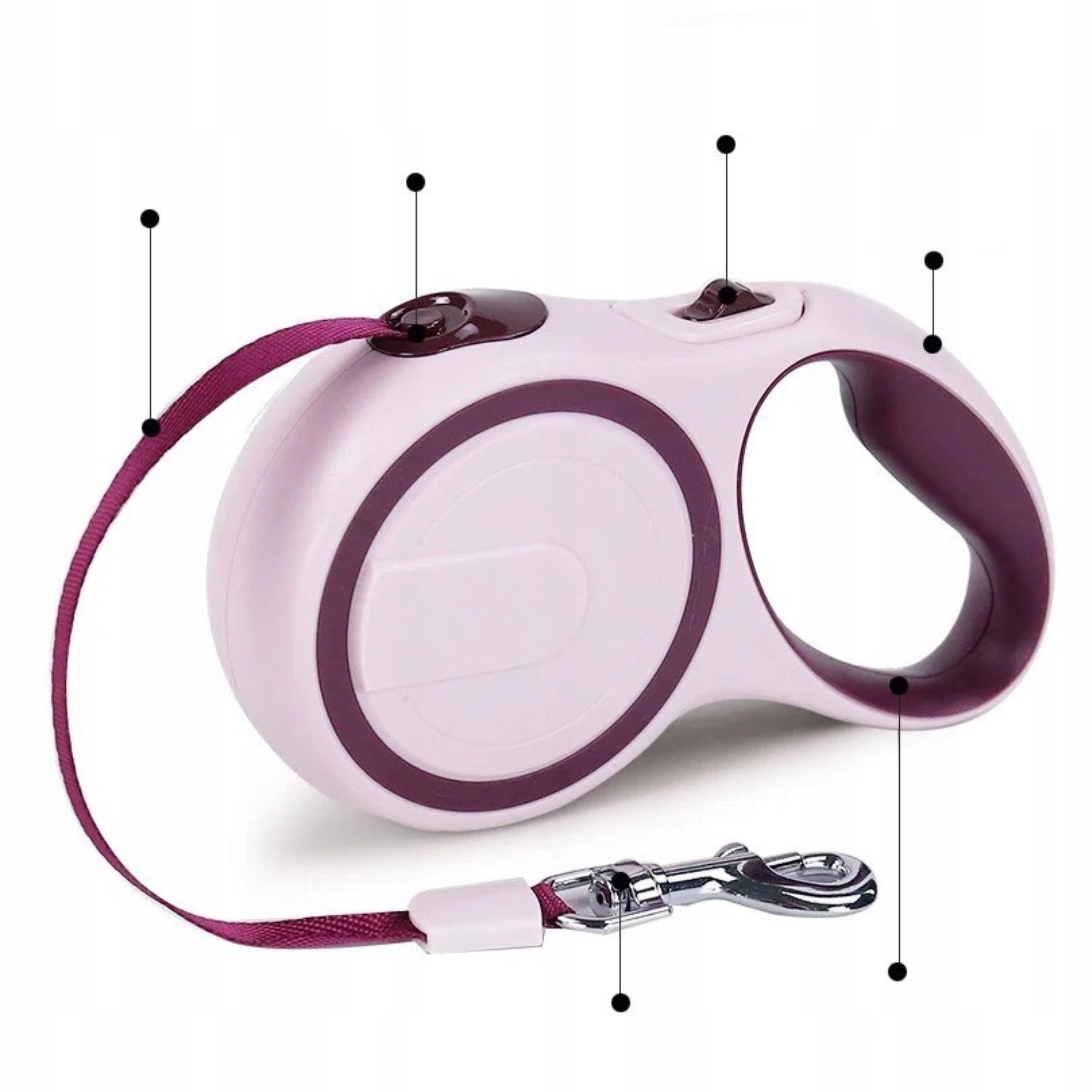 STRONG AUTOMATIC LEASH FOR DOG 15KG / LOCK TAPE 5 METERS Color multicolor