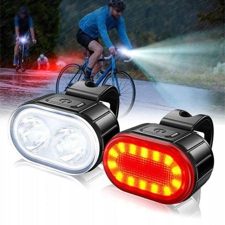 STRONG BIKE LIGHT RECHARGEABLE LED FLASHLIGHT USB FRONT + BACK SET Manufacturer code 109289212