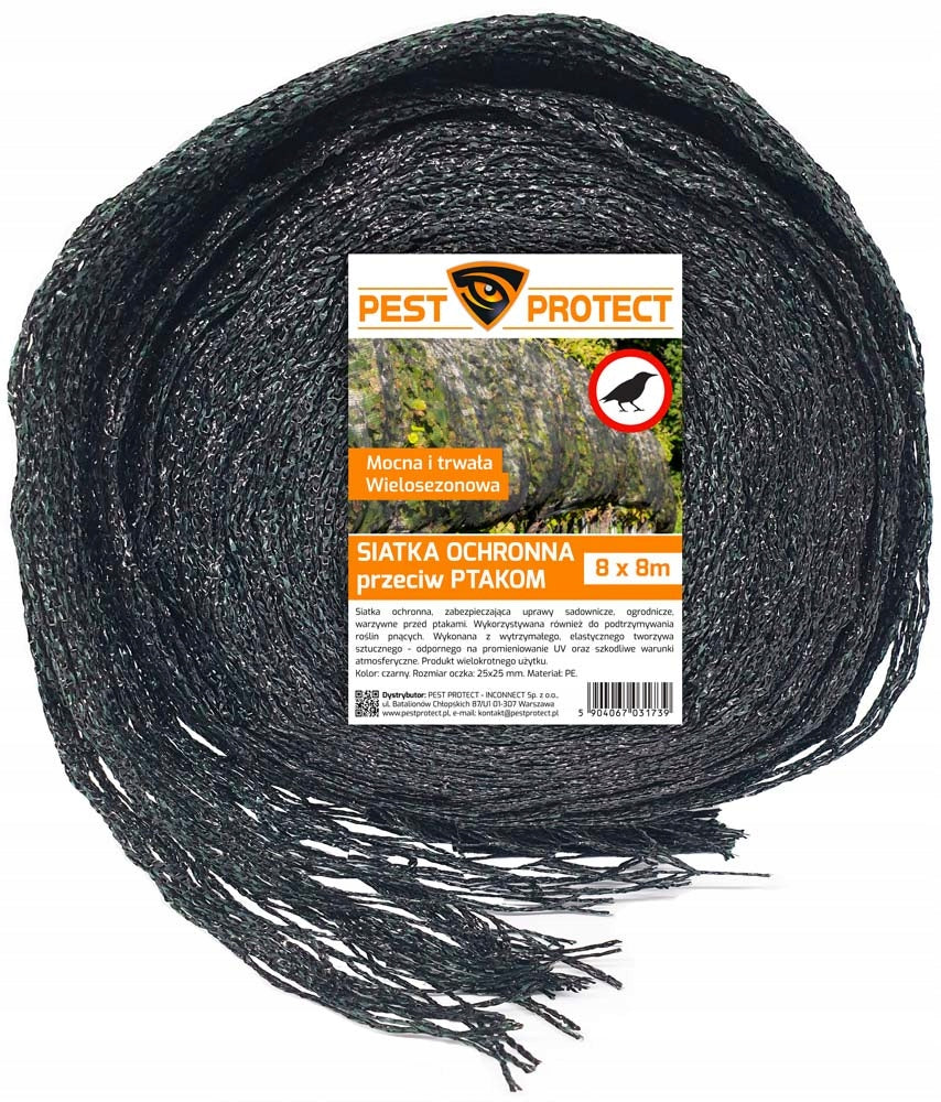 STRONG BIRD NET STARLINGS AGAINST BIRDS 8x8m Product weight with unit packaging 0.8 kg