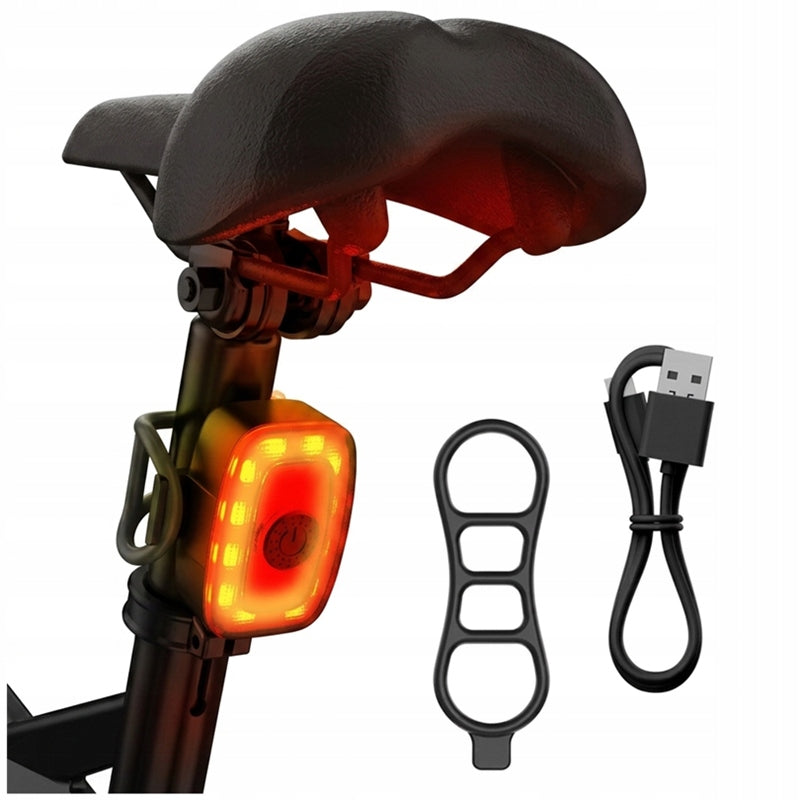 STRONG BRIGHT REAR BICYCLE LIGHT FOR SEAT POST 9 OPERATING MODES TYPE C