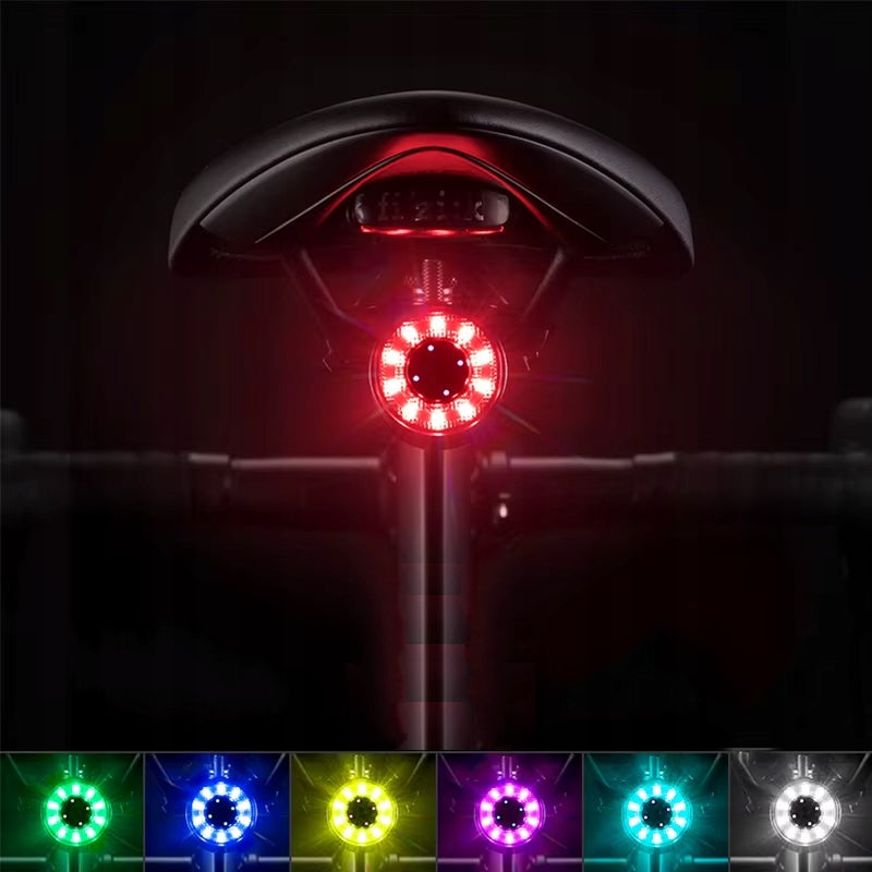 STRONG BRIGHT REAR BICYCLE LIGHT UNDER SADDLE 7 COLORS BATTERY 300mAh Manufacturer code LAMPKA ROWEROWA TYLNA LED IPX6 SAMURAI
