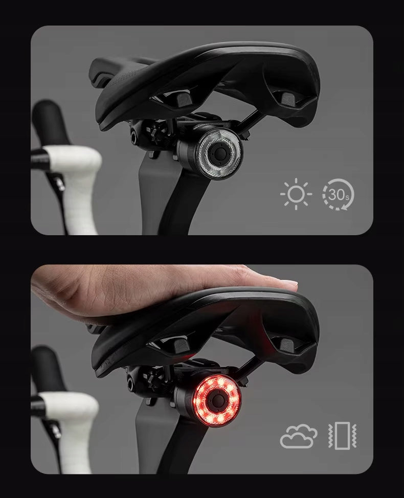 STRONG BRIGHT REAR BICYCLE LIGHT UNDER SADDLE 7 COLORS WITH STOP SENSORS Model Q1xMAX