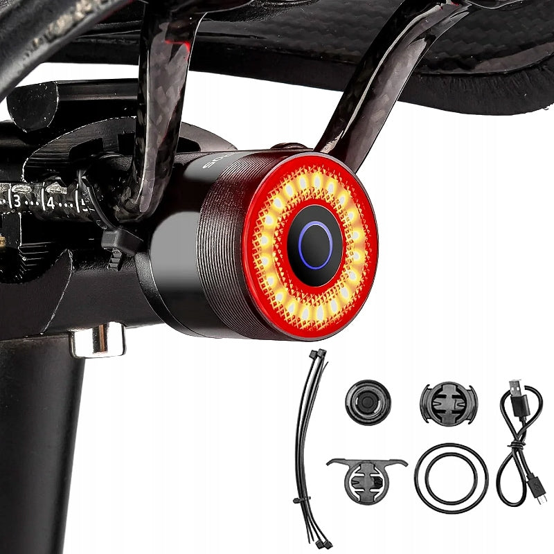 STRONG BRIGHT REAR BICYCLE LIGHT WITH DUSK STOP BRAKE SENSOR