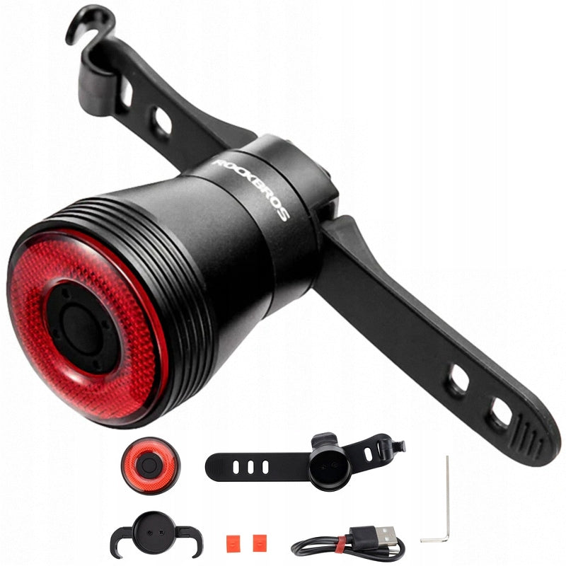 STRONG BRIGHT REAR BICYCLE LIGHT WITH DUSK STOP BRAKE SENSOR