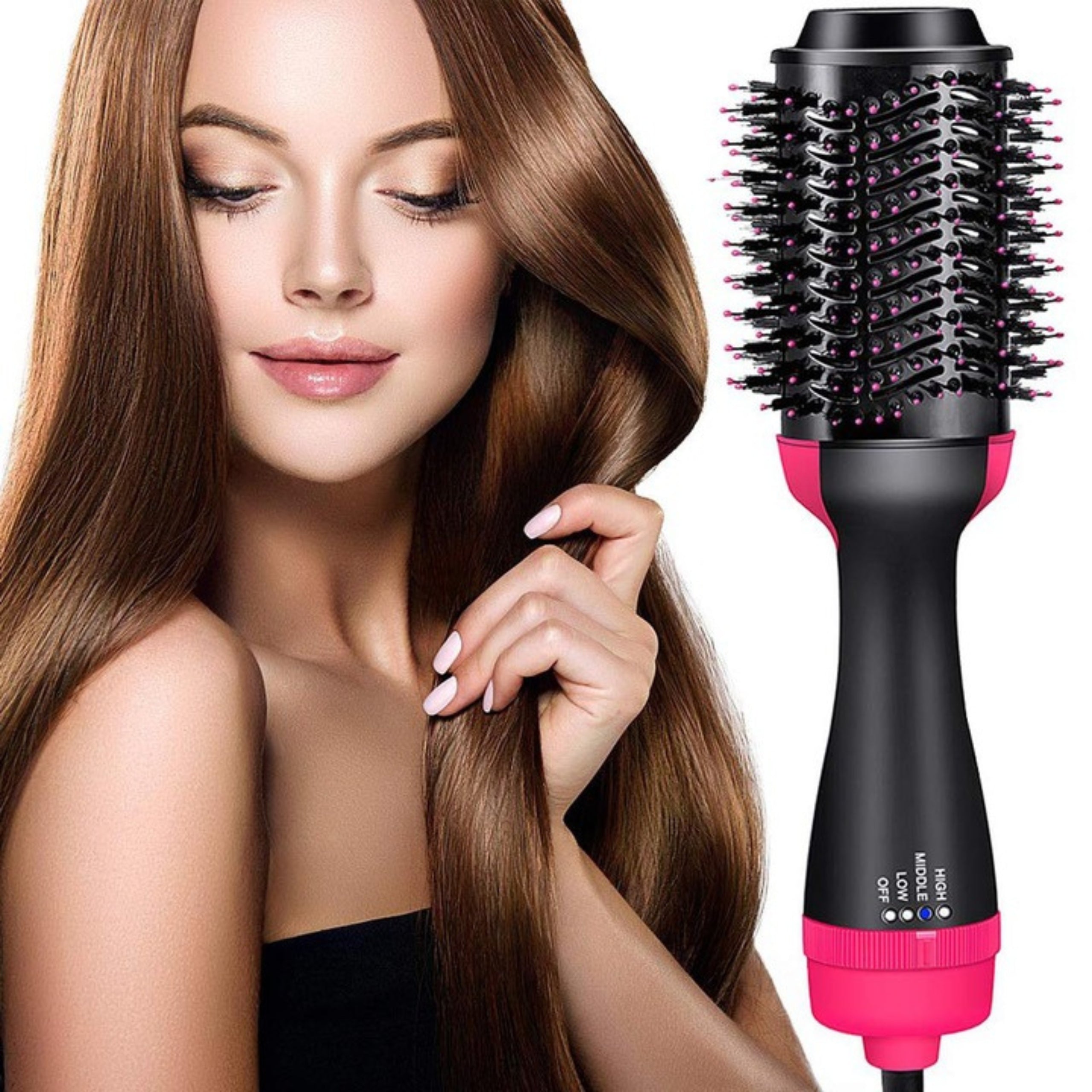 STRONG BRUSH DRYER 4IN1 HAIR CURLER STRAIGHTENER 1200W ROTATING Manufacturer code Duża Suszarka Lokówka Prostownica Do Włosów