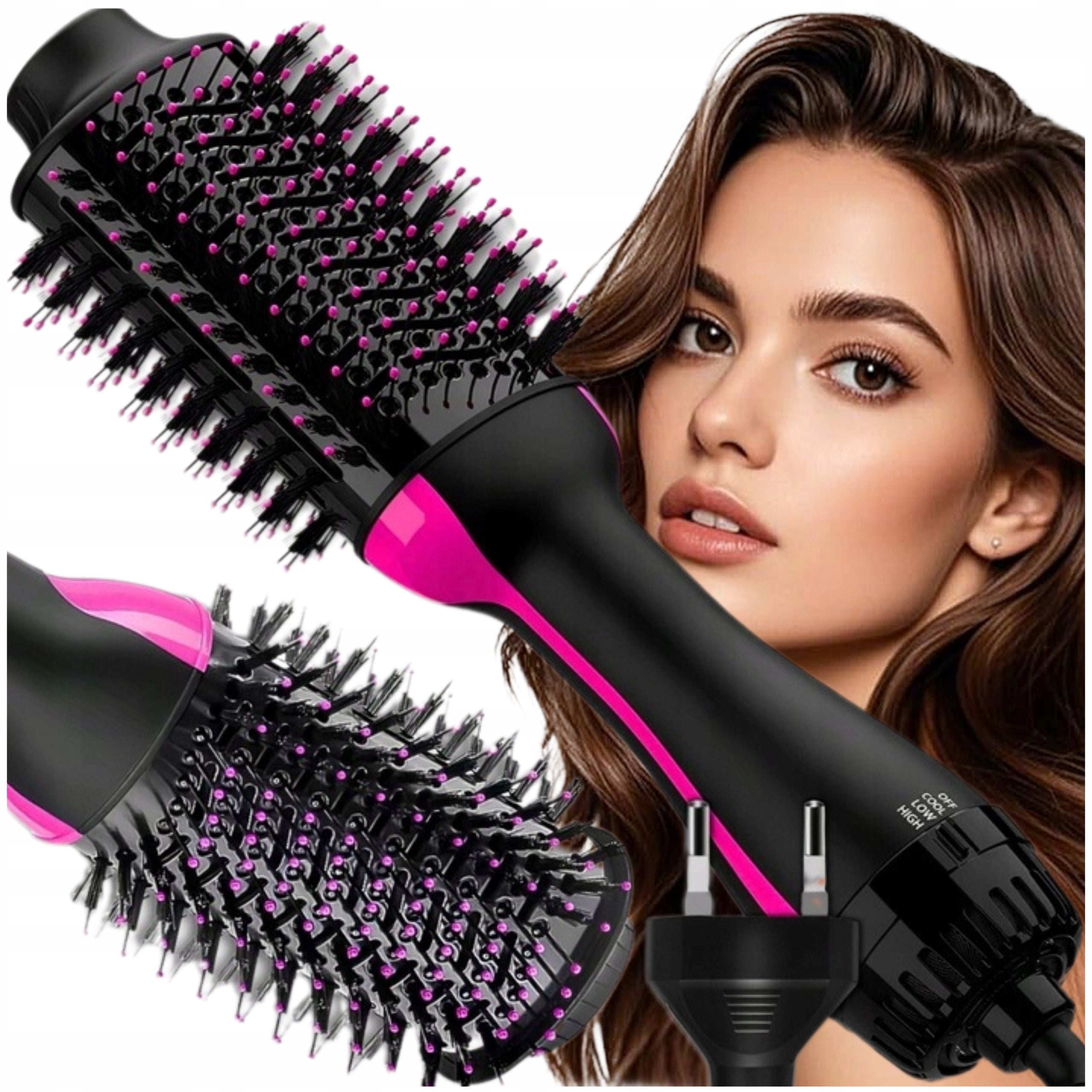 STRONG BRUSH DRYER 4IN1 HAIR CURLER STRAIGHTENER 1200W ROTATING