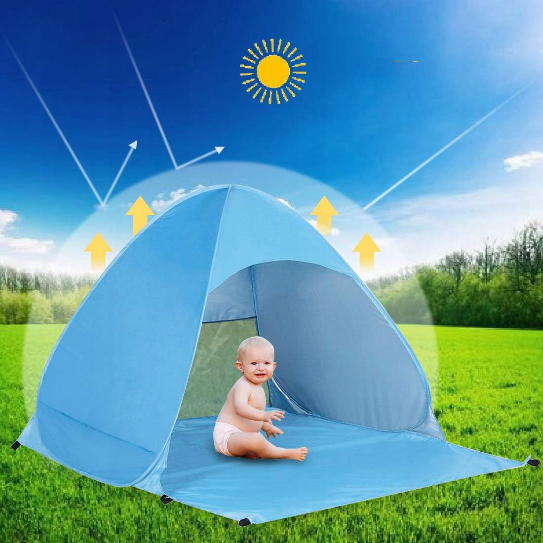 STRONG CAMPING HIKING TENT FOR CAMPING LARGE 3-PERSON 160×150×110cm Product weight with unit packaging 1.01 kg