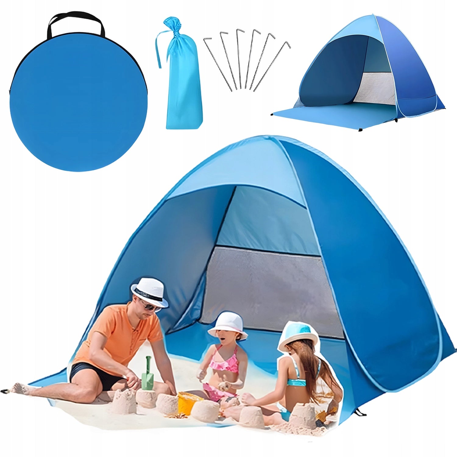 STRONG CAMPING HIKING TENT FOR CAMPING LARGE 3-PERSON 160×150×110cm