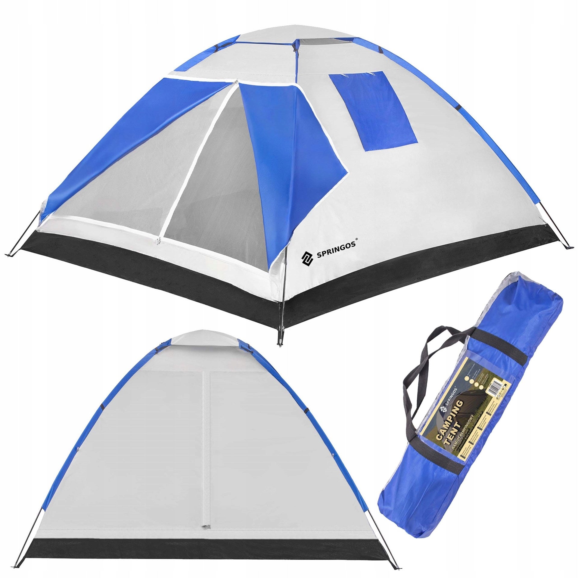 STRONG CAMPING HIKING TENT FOR CAMPING LARGE 4-PERSON IGLO 210x240cm Additional features ventilation system pockets window