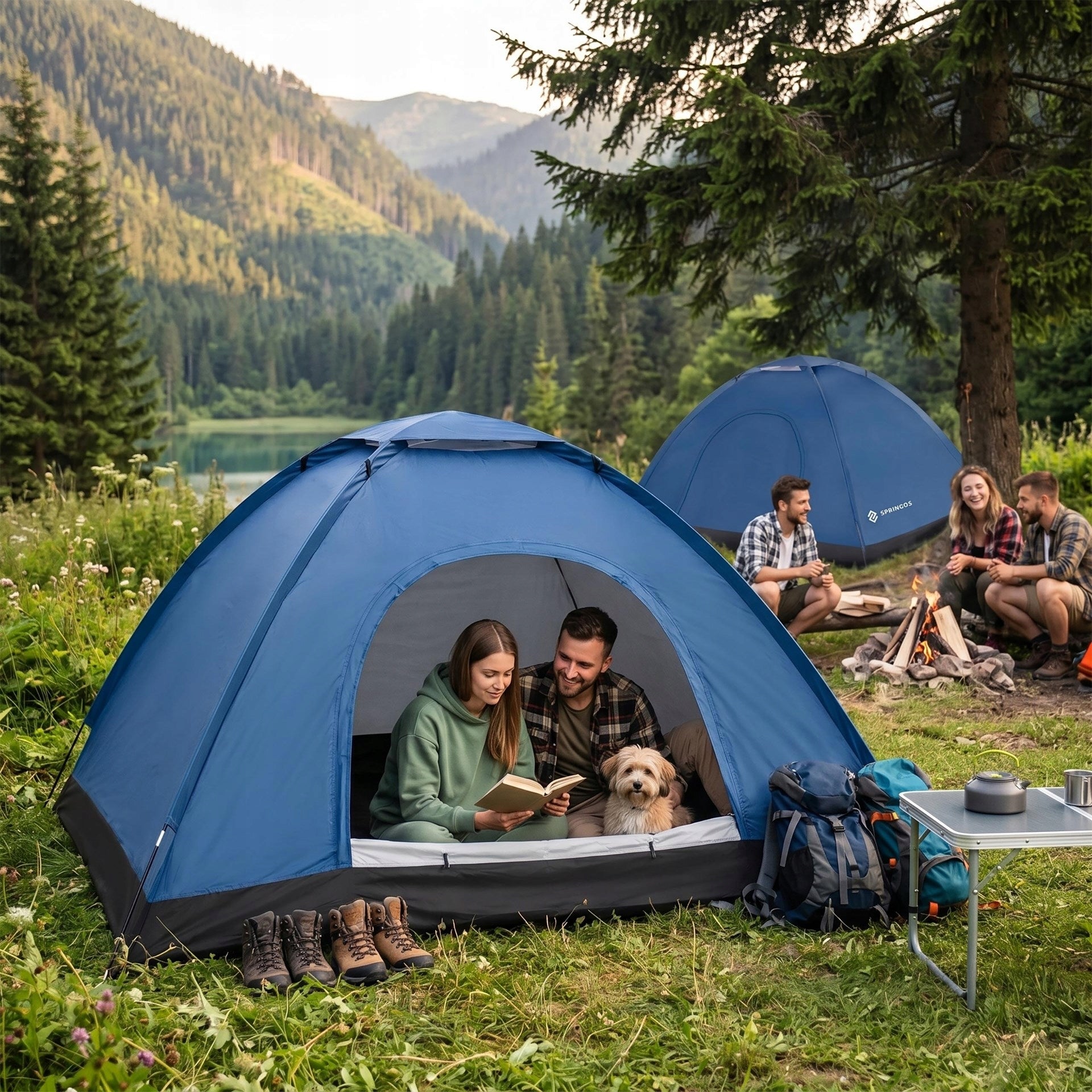 STRONG CAMPING TENT FOR CAMPING LARGE 2-PERSON IGLO 150x200cm Model NAMIOT KEMPINGOWY 200 x 150 CM