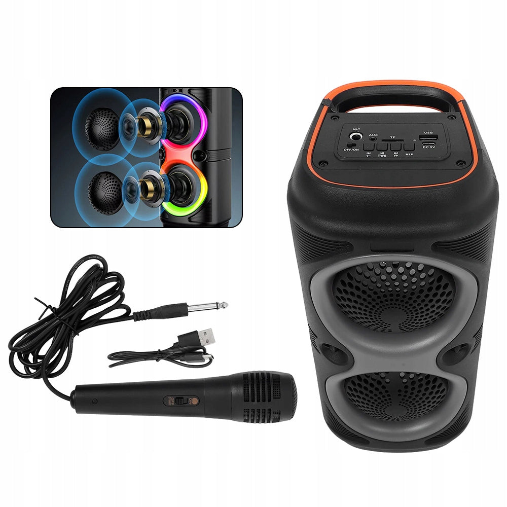 STRONG COLUMN PORTABLE LED BLUETOOTH USB RADIO BATTERY RGB WITH MICROPHONE Packaging status original