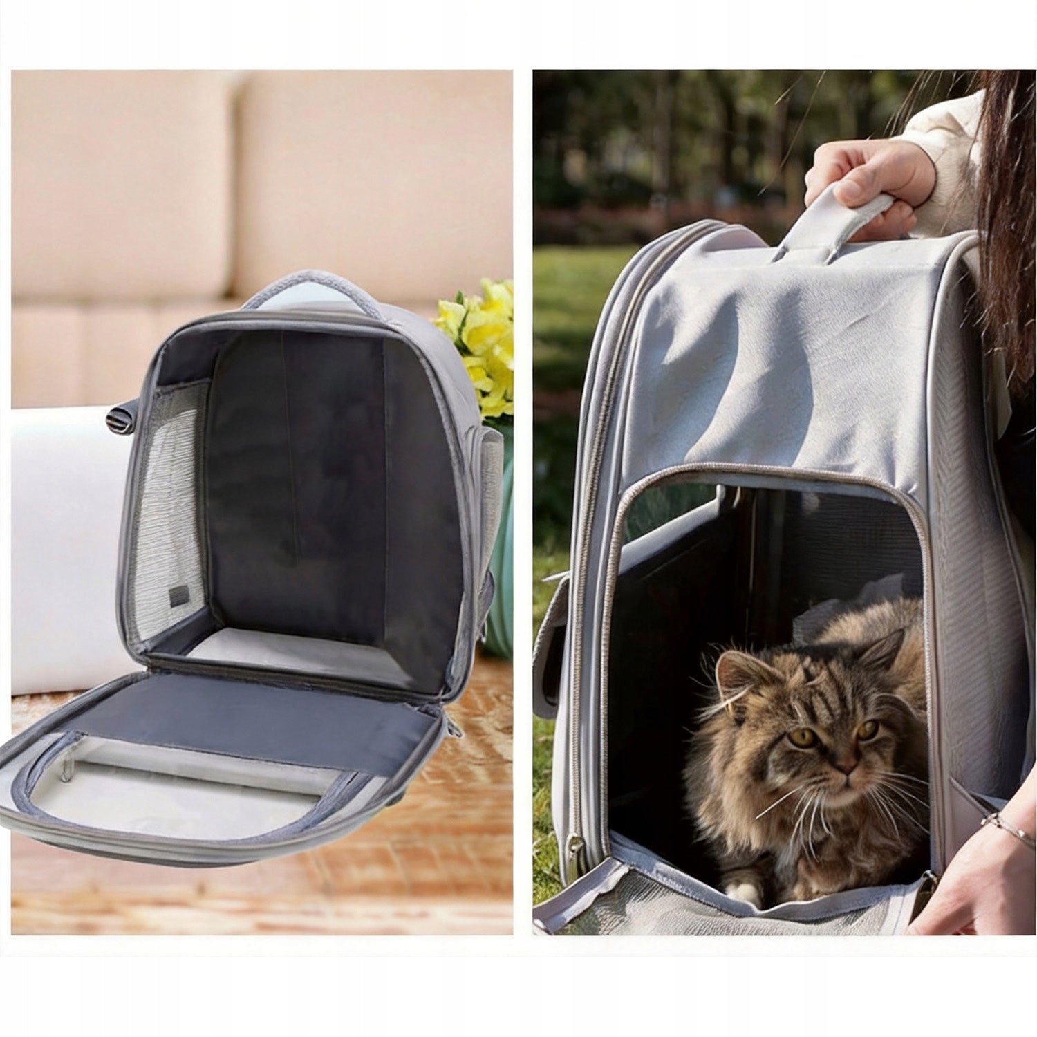 STRONG COMFORTABLE DOG CAT BACKPACK ZIPPERS VENTILATION RESISTANT STYLISH GREY Manufacturer code TORBA DLA KOTA
