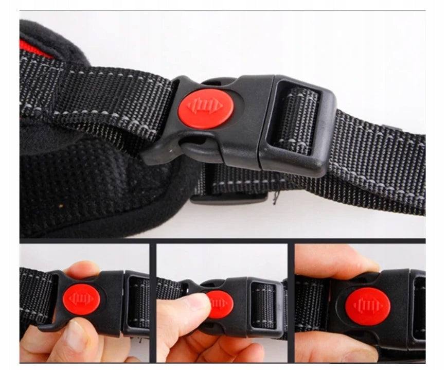 STRONG DOG HARNESS Light and pressure-free L 64-84cm PETSTORY (Black) Kind walking harness