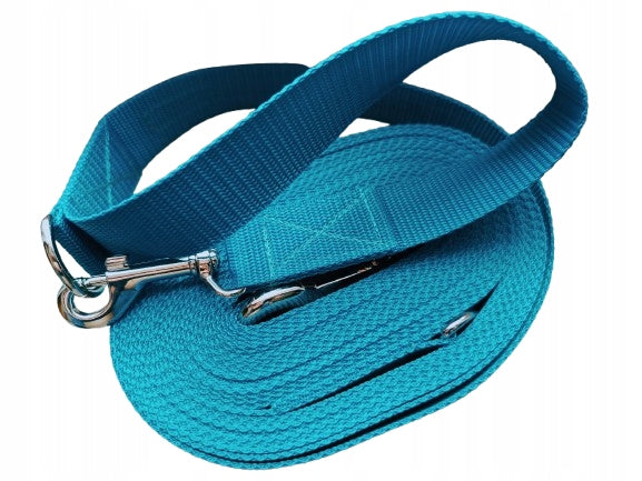 STRONG DOG LANYARD 5M ADJUSTABLE STURDY TURQUOISE CARABINER