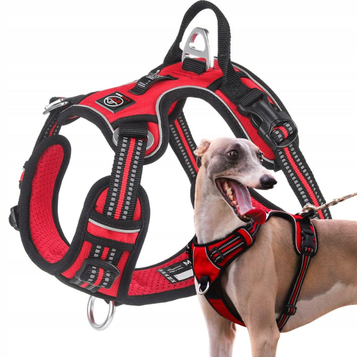 STRONG Dog Harness MONTANA guard solid PREMIUM Lalazoo red L Size L
