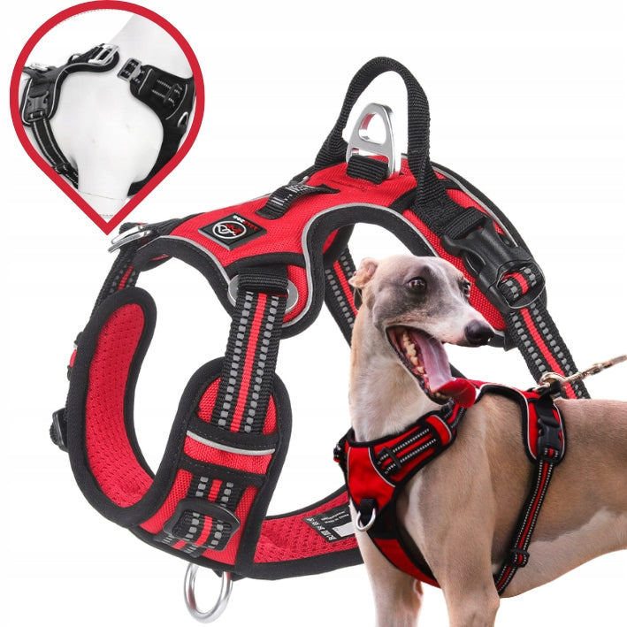 STRONG Dog Harness MONTANA guard solid PREMIUM Lalazoo red L