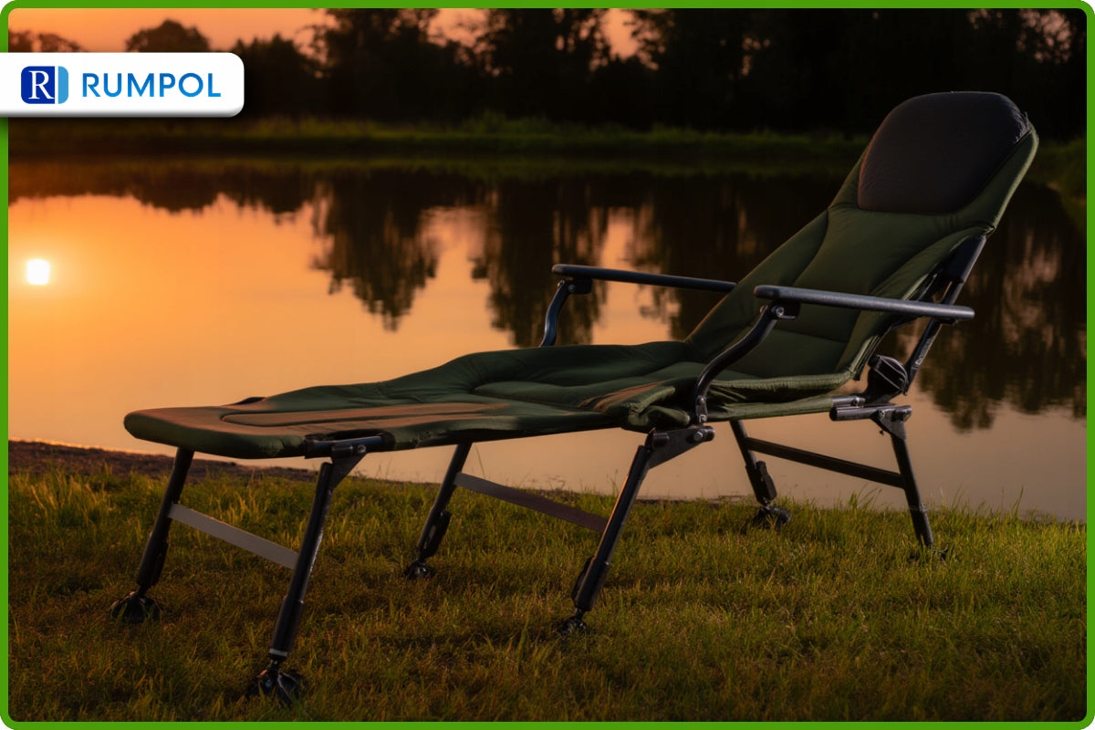 STRONG FISHING CHAIR RUMPOL ADJUSTABLE BACKREST UP TO 160KG KNIFE BAG 210018 Customs tariff code 94017900