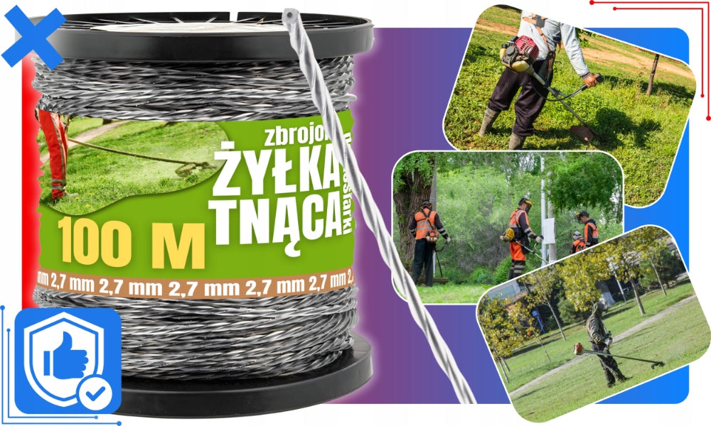 STRONG FISHING LINE FOR GRASS CUTTER HEADS REINFORCED 2,7mm 100m EAN (GTIN) 5906952038465