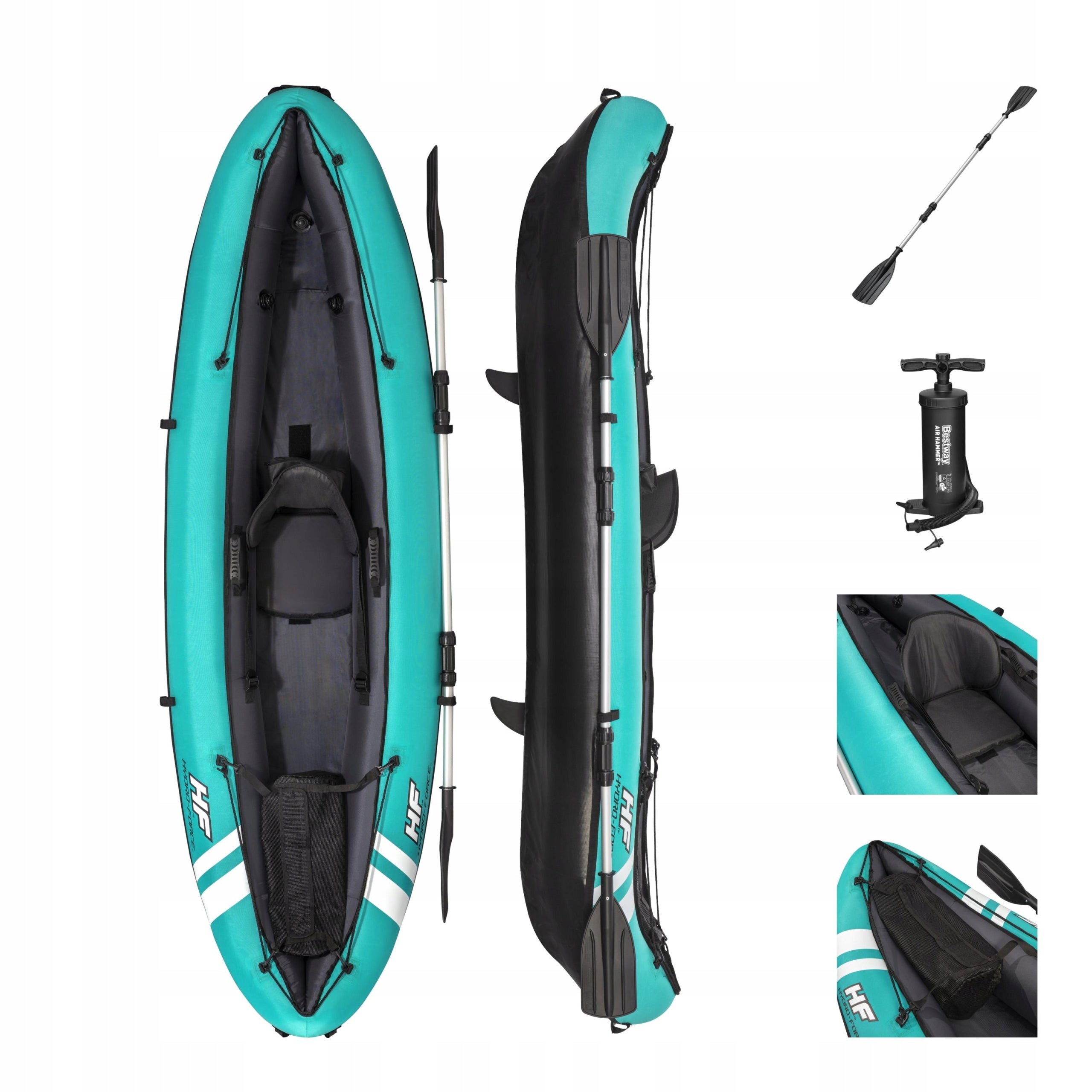 STRONG INFLATABLE KAYAK VENTURA 280x86 cm - BESTWAY 65118 + PUMP + PADDLE EAN (GTIN) 6942138981384
