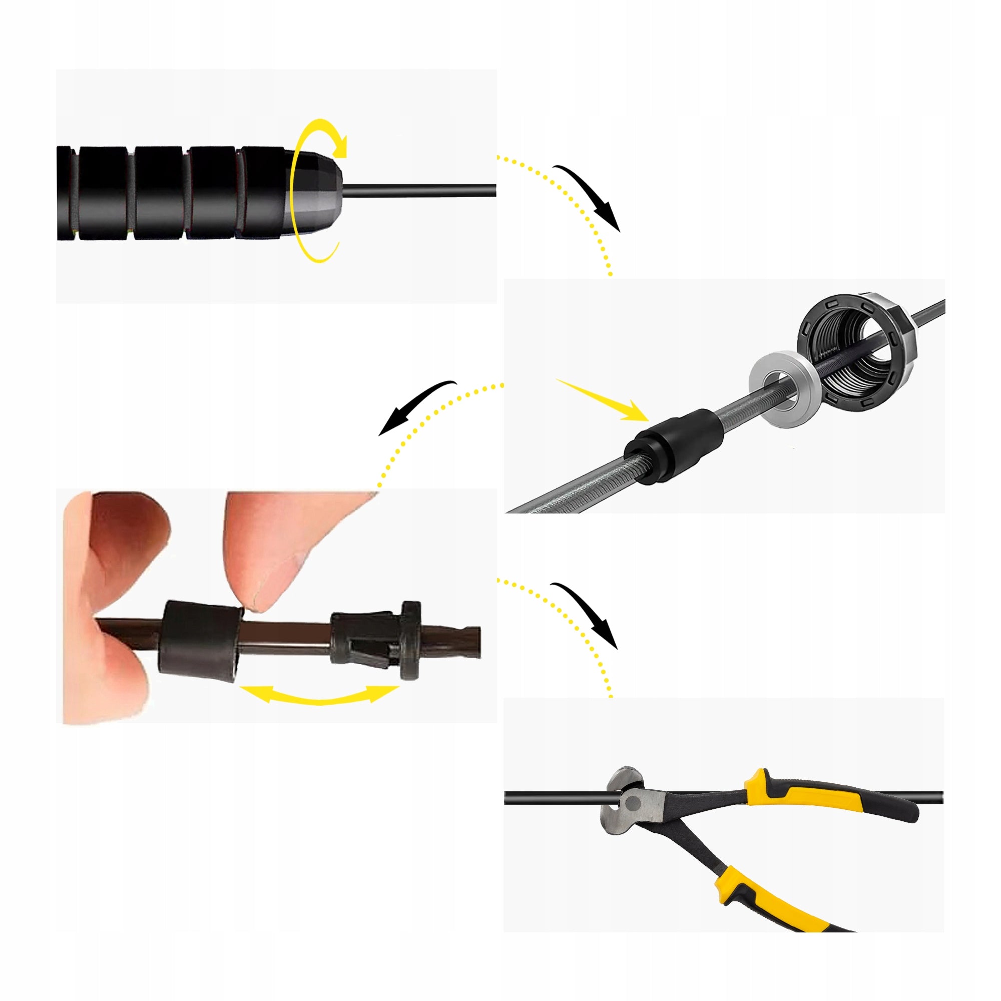 STRONG JUMP ROPE WITH BEARINGS ADJUSTABLE WITH LOAD CORNIX Black Rope length 280 cm