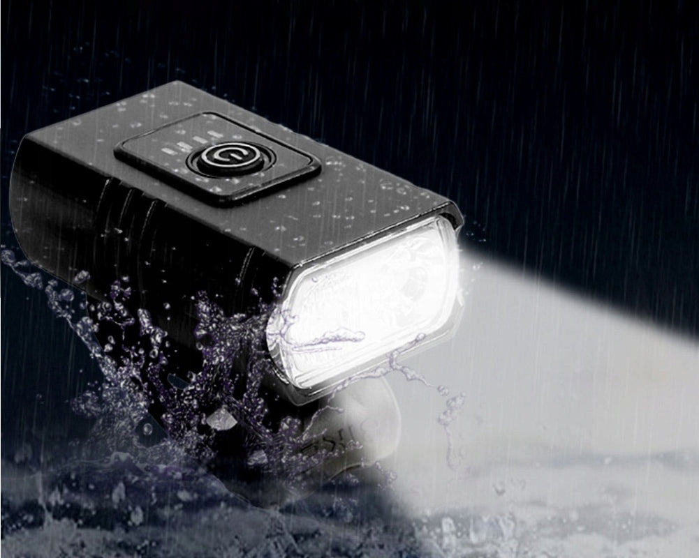 STRONG LED BIKE LIGHT ACU USB LIGHTS FRONT + REAR ALUMINUM Light beam 1000 lm