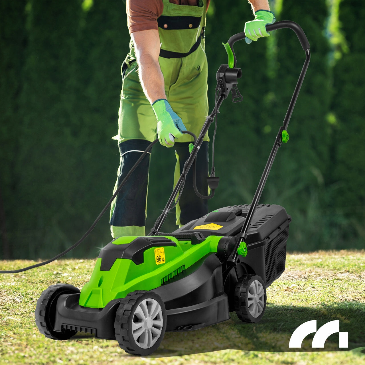 STRONG LIGHTWEIGHT ELECTRIC LAWN MOWER LARGE BASKET 30L 2100W + GLOVES Packaging status original