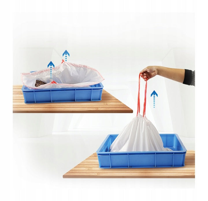 STRONG LITTER BOX BAGS 40PCS WITH TAPE DURABLE FOR CAT BAG XL DUMIL Color white