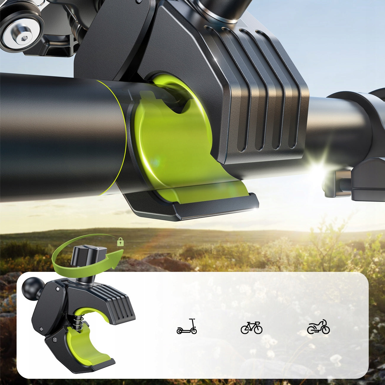 STRONG MOTORCYCLE PHONE HOLDER 4,7" - 7" BICYCLE ANTI-VIBRATION 360° Brand Joyroom