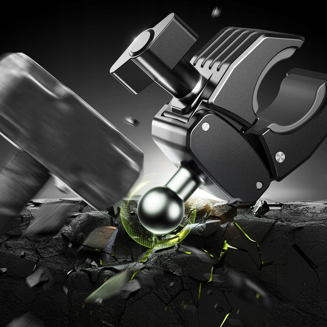 STRONG MOTORCYCLE PHONE HOLDER 4,7" - 7" BICYCLE ANTI-VIBRATION 360° Customs tariff code 39269097