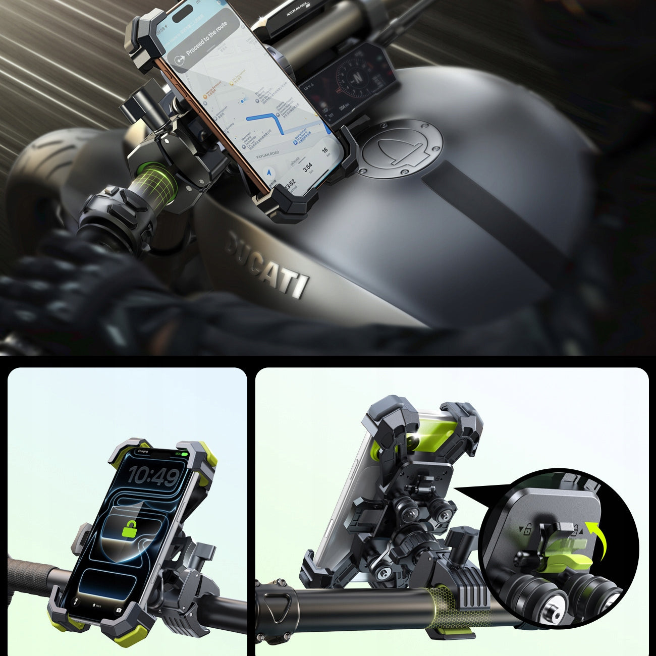 STRONG MOTORCYCLE PHONE HOLDER 4,7" - 7" BICYCLE ANTI-VIBRATION 360° Manufacturer code 6956116749569