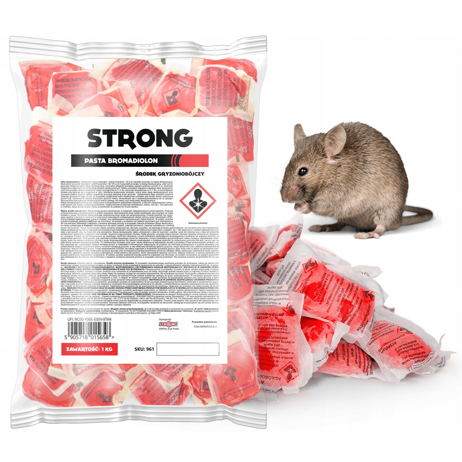 STRONG POISON FOR MICE AND RATS PASTE BROMADIOLONE STRONG 1KG