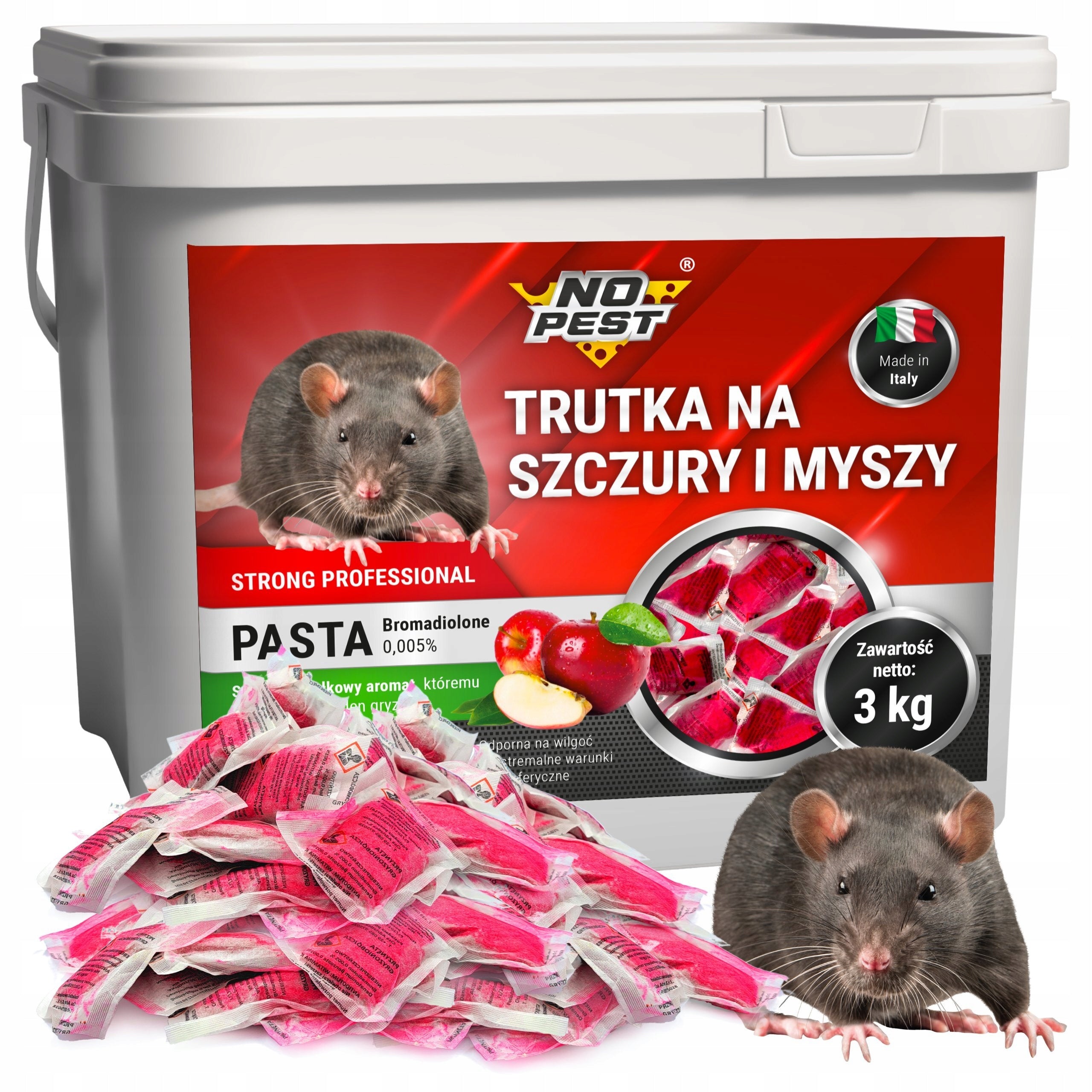 STRONG POISON FOR MOUSE RATS RED PASTE BROMADIOLONE NO PEST 3KG