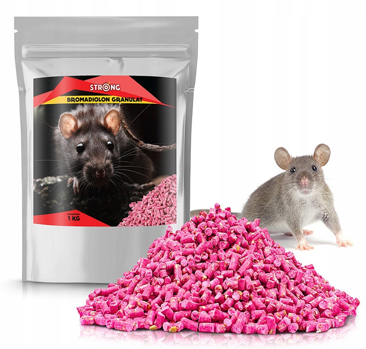 STRONG POISON FOR RATS AND MICE GRANULES PELLET BROMADIOLONE STRONG 1KG Packaging status original