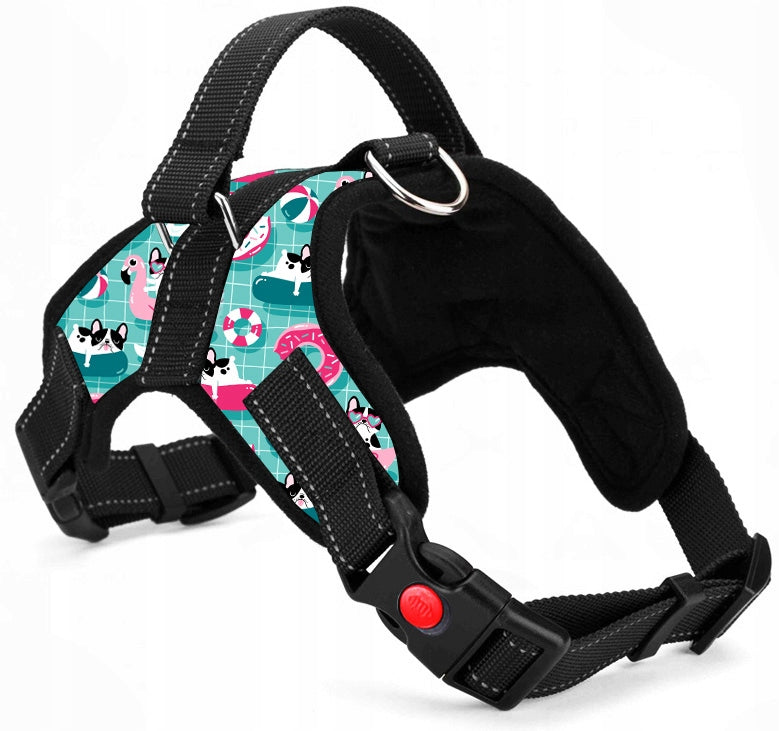 STRONG PRESSURE-FREE DOG HARNESS ADJUSTABLE COMFORTABLE LIGHTWEIGHT M 56-68