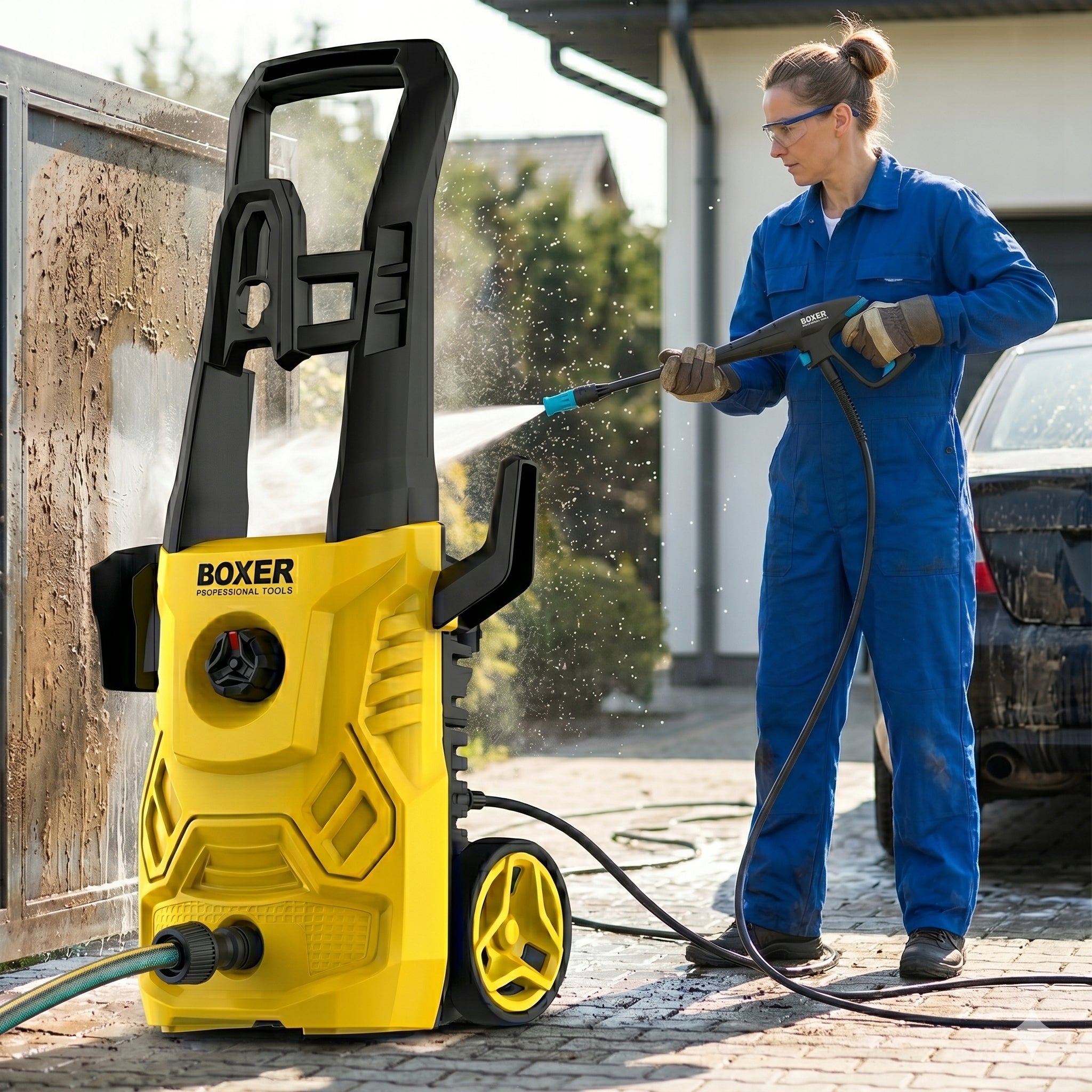 STRONG PRESSURE WASHER BOXER 260 BAR 2200W FOR TERRACE CAR CUBE SET Packaging status original